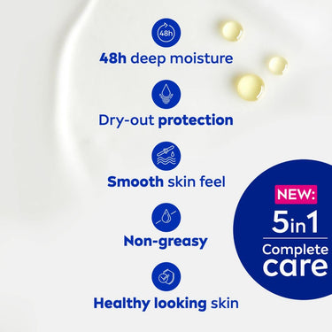 NIVEA Shea Smooth 200ml Body Lotion | 48 H Moisturization | With Deep Moisture Serum & Shea Butter | Non Greasy & Healthy Looking Skin |For Dry Skin